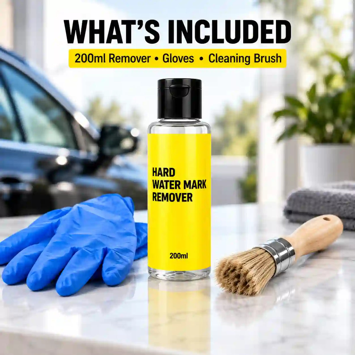 Hard Water Mark Remover 200ml with FREE Cleaning Brush & Gloves