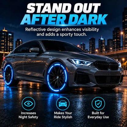 Vehicle Reflective Rim Stickers – Glowing Wheel Decals for Cars, Bikes & Scooters