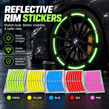 Vehicle Reflective Rim Stickers – Glowing Wheel Decals for Cars, Bikes & Scooters