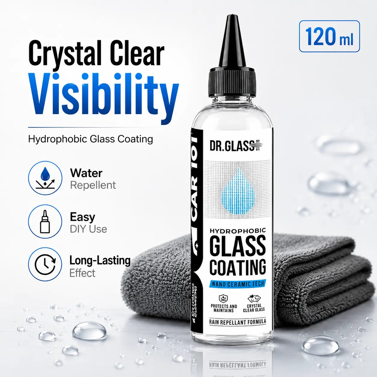 DR. GLASS Hydrophobic Glass Coating – 120ml